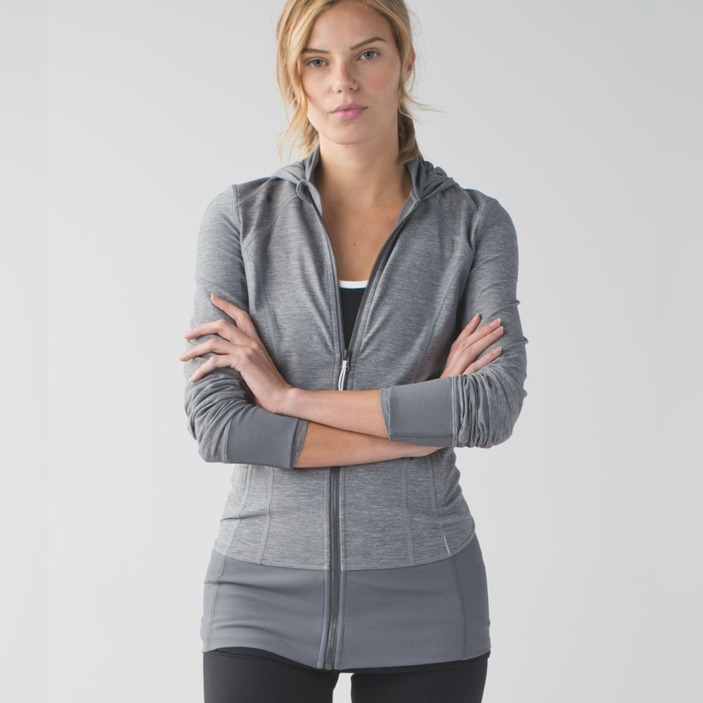 Lululemon Gray Jacket Daily practice jacket heathered slate size: 8